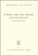 DIRITTO NEGLI STATI SABAUDI: FONTI ED ISTITUZIONI (SECOLI XV-XIX)