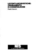 FONTI ARCHIVISTICHE:ORDINAMENTO