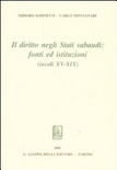 DIRITTO NEGLI STATI SABAUDI: FONTI ED ISTITUZIONI (SECOLI XV-XIX)