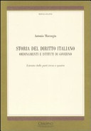 Storia del diritto italiano. Ordinamenti e istituti di governo. Estratto delle parti terza e quarta