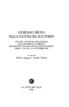 Giordano Bruno nella cultura del suo tempo